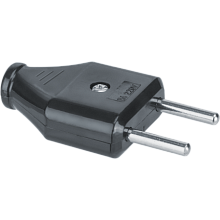 Вилка прямая "плоская" 6А без з/к черная Navigator (NCA-PL07-6A-X-BL)