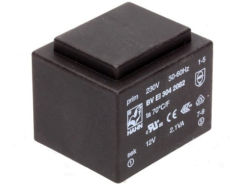 Трансформатор BV EI 304 2082 2.1VA 230V 12V 175mA