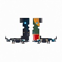 Шлейф для iPhone SE (2020)/SE (2022) на системный разъем/микрофон Черный - Премиум