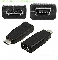 USB-F mini (гн)-microUSB-M micro(шт) переходник, Разъём