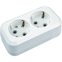 Колодка для сетевых удлинителей Navigator NCA-BL01-02-E-WH 2гн с/з АБС пластик белая Осн ср 