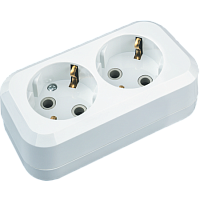Колодка для сетевых удлинителей Navigator NCA-BL01-02-E-WH 2гн с/з АБС пластик белая Осн ср 