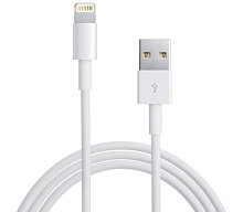 Шнур USB-A -Lightning для iPhone, ПВХ, белый, 1м Rexant