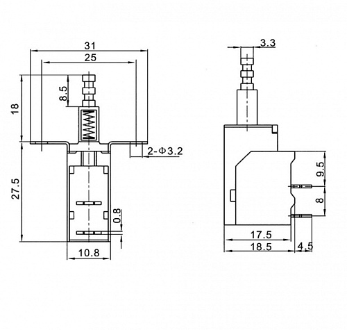 Переключатель сетевой KDC-A04-1-20T ON-OFF