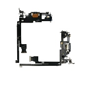 Шлейф для iPhone 12 Pro Max (A2411) на системный разъем/микрофон Черный - Премиум