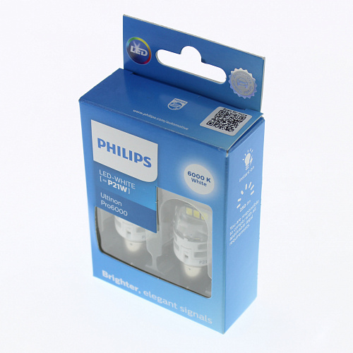 Светодиодная лампа P21W Philips Ultinon Pro6000 SI LED White 6000K 12V 11498 CU60 X2 