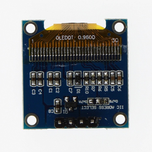 Дисплей OLED 0,96" 128x64 I2C SSD1306 (4 контакта) белые символы, для Arduino 