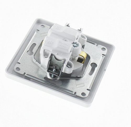 Розетка с крышкой 1-ая с/у с з/к Schneider Electric Glossa 250V 16A белый