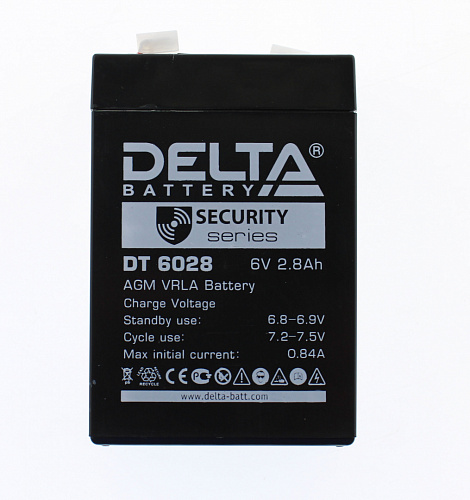 Аккумулятор свинцово-кислотный Delta DT 6028 (6V, 2.8Ah)