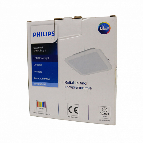 Светильник квадратный Philips DN027B G2 7W 220-240V L100 RU (7Вт, 600Лм, 4К) 1 Потертости на корпусе