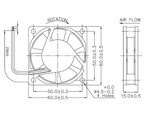 Вентилятор Jamicon JF0615B1HS-R  60x60x15мм 0,17A 12V