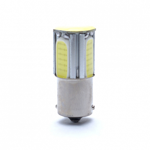 Светодиодная лампа R5W (BA15S) 12V 4 COB LED White 
