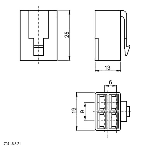 DJ7041-6.3-21 розетка на кабель, Разъём питания