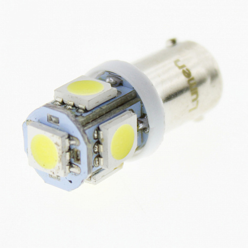 Светодиодная лампа T4W (BA9s) 24V 5050 5 SMD LED White Lumen