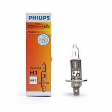 Галогенная лампа головного света H1 Philips Vision+30% 3200K 12V 55W P14.5s 12258PRC1