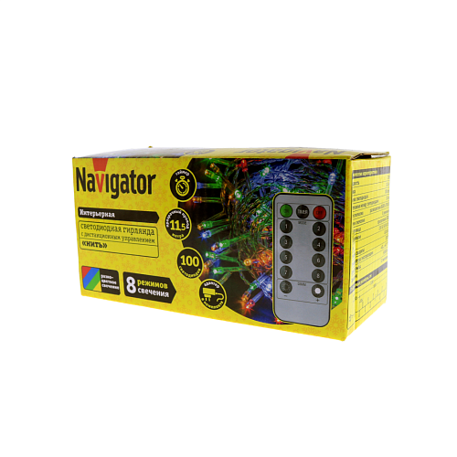 Гирлянда интерьерная «нить» 11.5 м Navigator NGF-D026-01  WW+RGBY 100 2м пульт IP44 TR