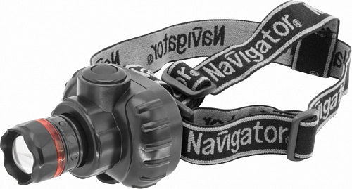 Фонарь светодиодный налобный Navigator NPT-H03-3AAA (CREE 1Вт, до 50м, до 16ч, 3 режима)