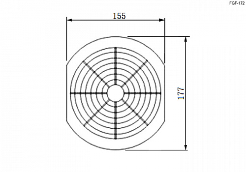 Решетка для вентилятора 172x172мм пластик