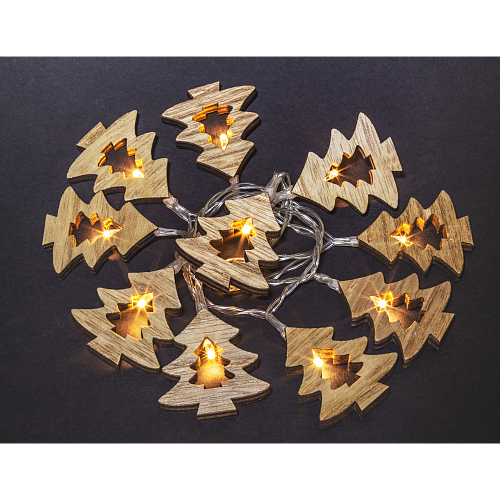 Гирлянда портативная «фигурки» на батарейках Navigator NGF-D008-10WW-2AA «елочки», дерево