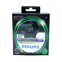 Галогенная лампа головного света H7 Philips ColorVision Green 12V 55W PX26d 12972CVPG 2шт