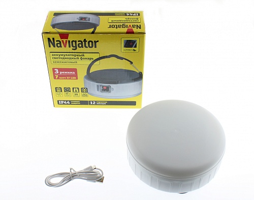 Фонарь Navigator NPT-CA23-ACCU кемп.37LED,7Вт li-ion 1,2Ач 3реж.