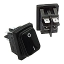 Переключатель клавишный SB089 IP65 22x30mm off-(on) черный
