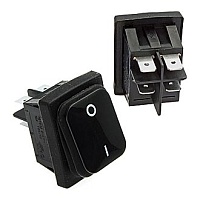 Переключатель клавишный SB089 IP65 22x30mm off-(on) черный