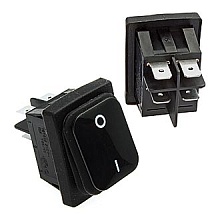 Переключатель клавишный SB089 IP65 22x30mm off-(on) черный