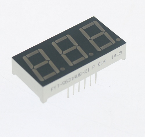 Светодиодный индикатор LED B 3DIG CA FYT-5631AUB-21