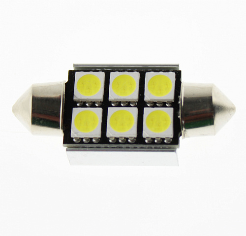 Светодиодная лампа C5W (T11x36) 12V 5050 6 SMD LED Canbus White Lumen