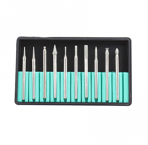 Шарошки FIT, высокоуглеродистая инструментальная сталь с алмазным напылением (10шт)