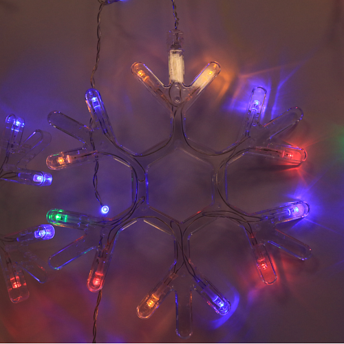 Гирлянда "бахрома звезды и снежинки" Navigator NGF-D032-04 RGBY 2.5*1м IP20