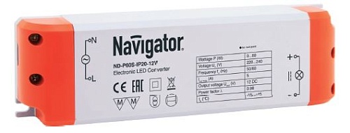 Блок питания Navigator ND-P60S-IP20-12V IP20