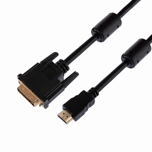 Шнур HDMI - DVI-D с фильтрами 3 м Rexant Gold