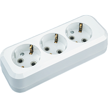 Колодка для сетевых удлинителей Navigator NCA-BL01-03-E-WH 3гн с/з АБС пластик белая