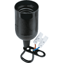 Патрон Navigator NLH-P-F-BL-E27-TB пластиковый черный с КЗВ