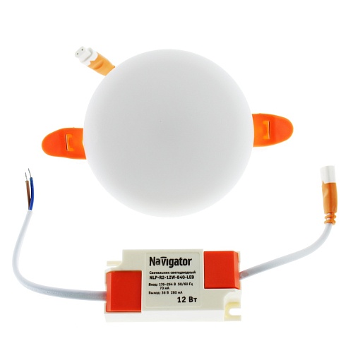 Светильник безрамочный 12Вт, 4000К, круглый с регулируемым диаметром врезного отверстия 50-75 мм Navigator (NLP-R2-12W-840-LED)