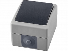 Выключатель Stekker Велена о/у 1-кл. серый/графит IP54