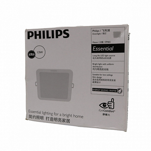 Светильник квадратный Philips 59465 MESON 125 13W WH SQ recessed (13Вт, 960Лм, 6.5К) 1 Повреждена упаковка