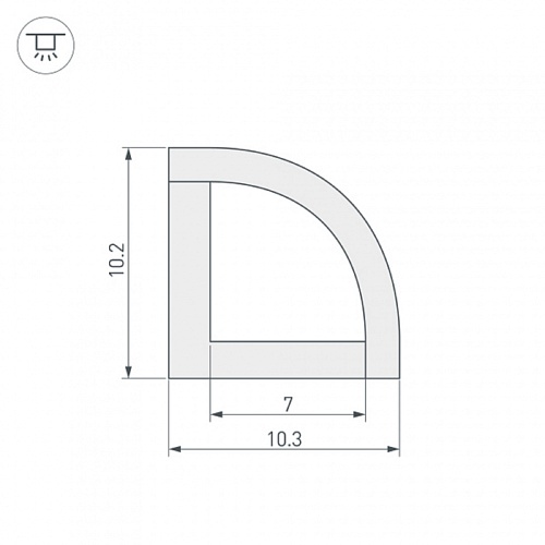 Профиль угловой пластиковый WPH-KANT-H10-2000 OPAL (2000х10,2х10,3мм) цельнолитой