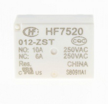 HF7520/012-ZST  12VDC, 16A, 1C, Реле электромагнитное HF7520/012-ZST  12VDC, 16A, 1C