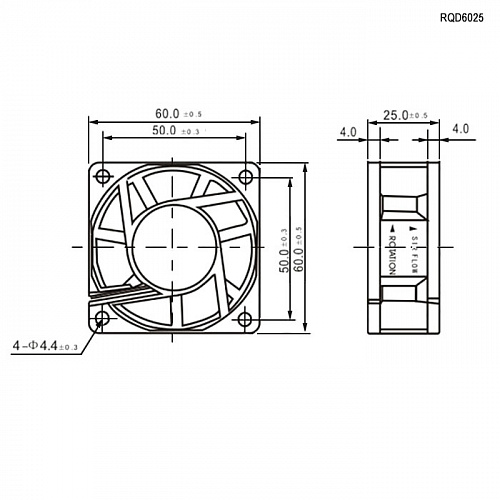 Вентилятор Tidar RQD 6025MS 60x60x25мм 0.13А 24V