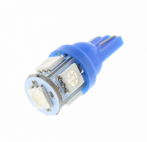 Светодиодная лампа T10 (W5W) 12V 5050 5 SMD LED Blue Lumen