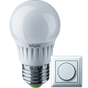 Диммируемая лампа «шар» Navigator NLL-G45-7-230-4K-E27-DIMM (7Вт, 570Лм, 4000К) Осн ср