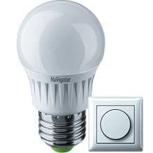 Диммируемая лампа «шар» Navigator NLL-G45-7-230-4K-E27-DIMM (7Вт, 570Лм, 4000К) Осн ср