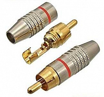 RCA штекер на кабель RP-213 (красный, металл GOLD), Разъём