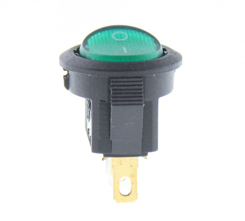 Переключатель клавишный KCD1-204/N on-off зеленый 12V