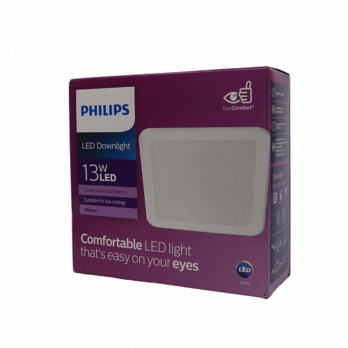 Светильник квадратный Philips 59465 MESON 125 13W WH SQ recessed (13Вт, 960Лм, 4К) 1 Повреждена упаковка