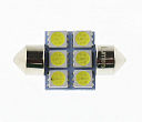 Светодиодная лампа C5W (T11x31) 12V 5050 6 SMD LED White Lumen