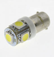 Светодиодная лампа T4W (BA9s) 12V 5050 5 SMD LED White Lumen